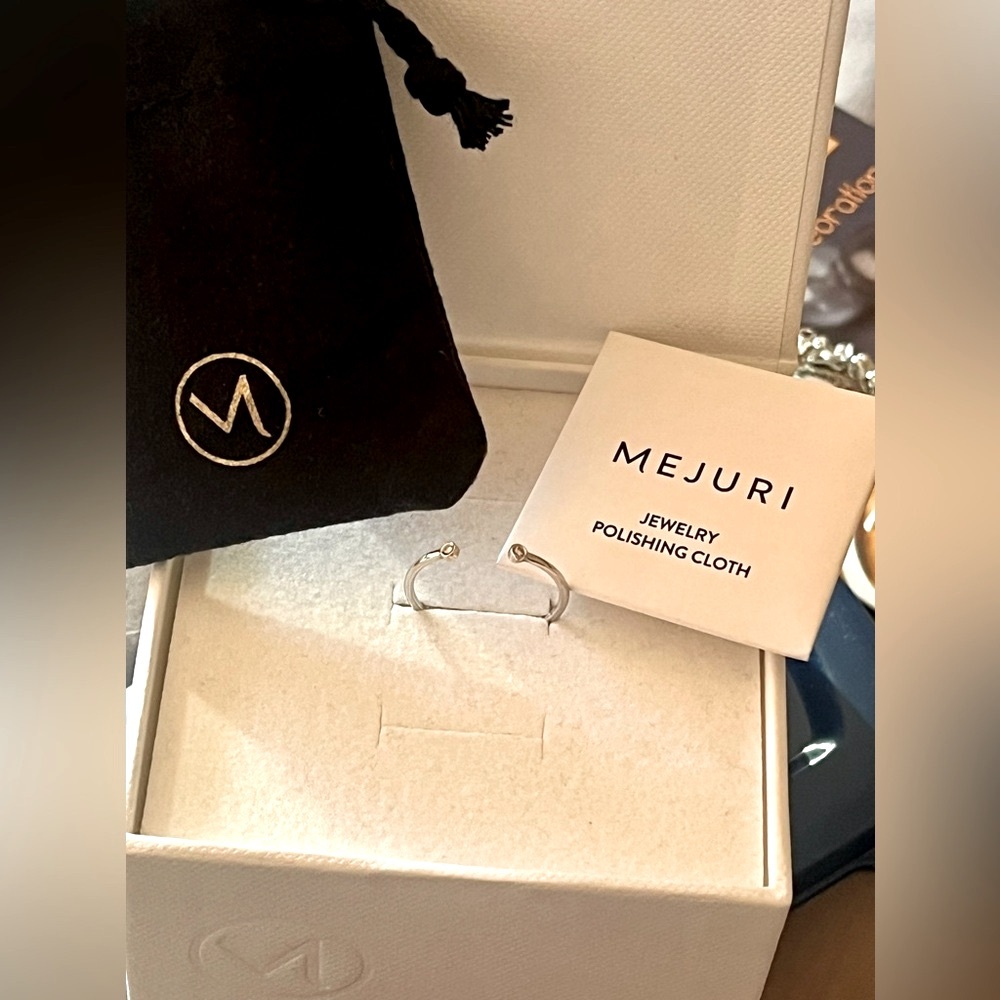 14k White Gold Two is Better than One by Mejuri Double Diamond Open Ring